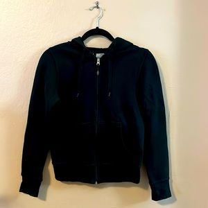 Champion Cotton Blend Hooded Zip Up Long Sleeve Black Jacket XS